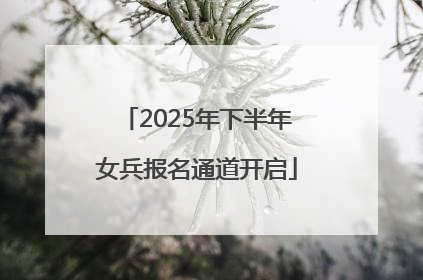 2025年下半年女兵报名通道开启